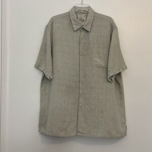 TASSO ELLA ISLAND Silk Linen Shirt Men's XXL Short Sleeve Buttondown Resort wear